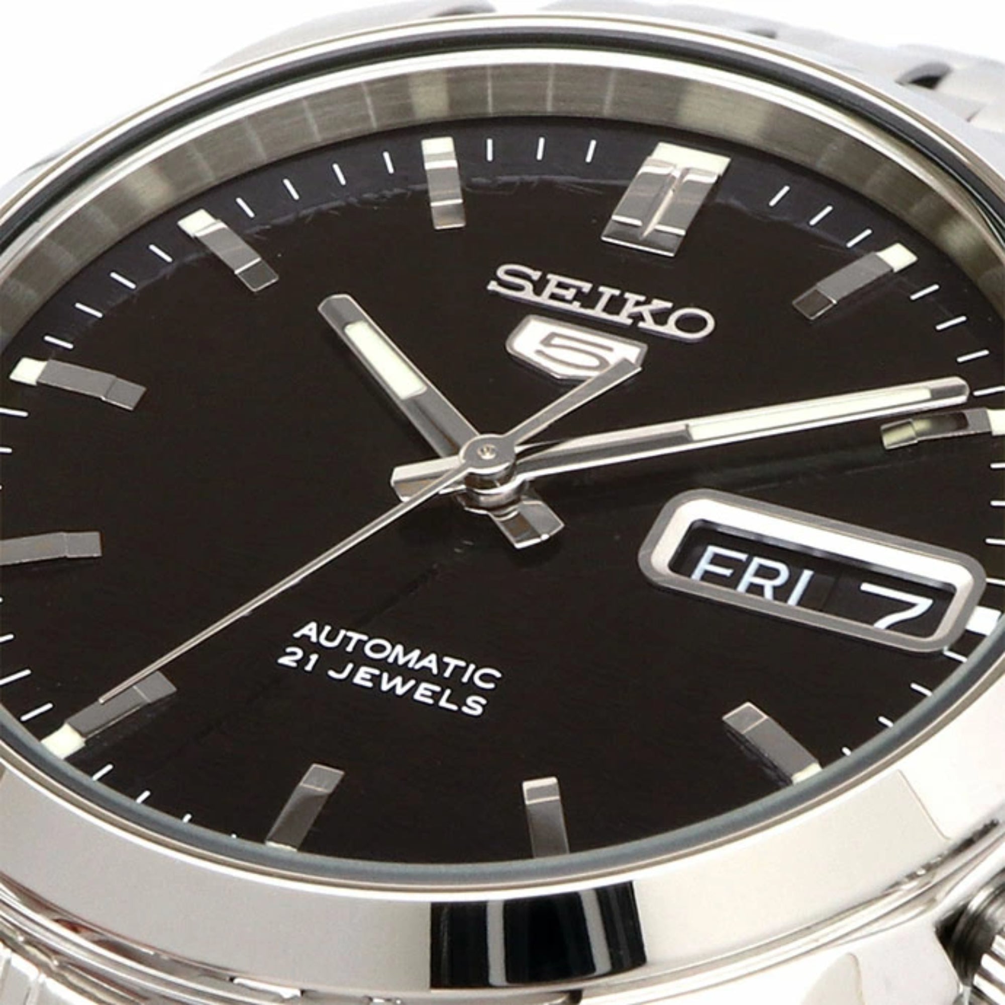 Seiko 5 Automatic Dark Blue Dial Silver Stainless Steel Men's Watch SNK357K1