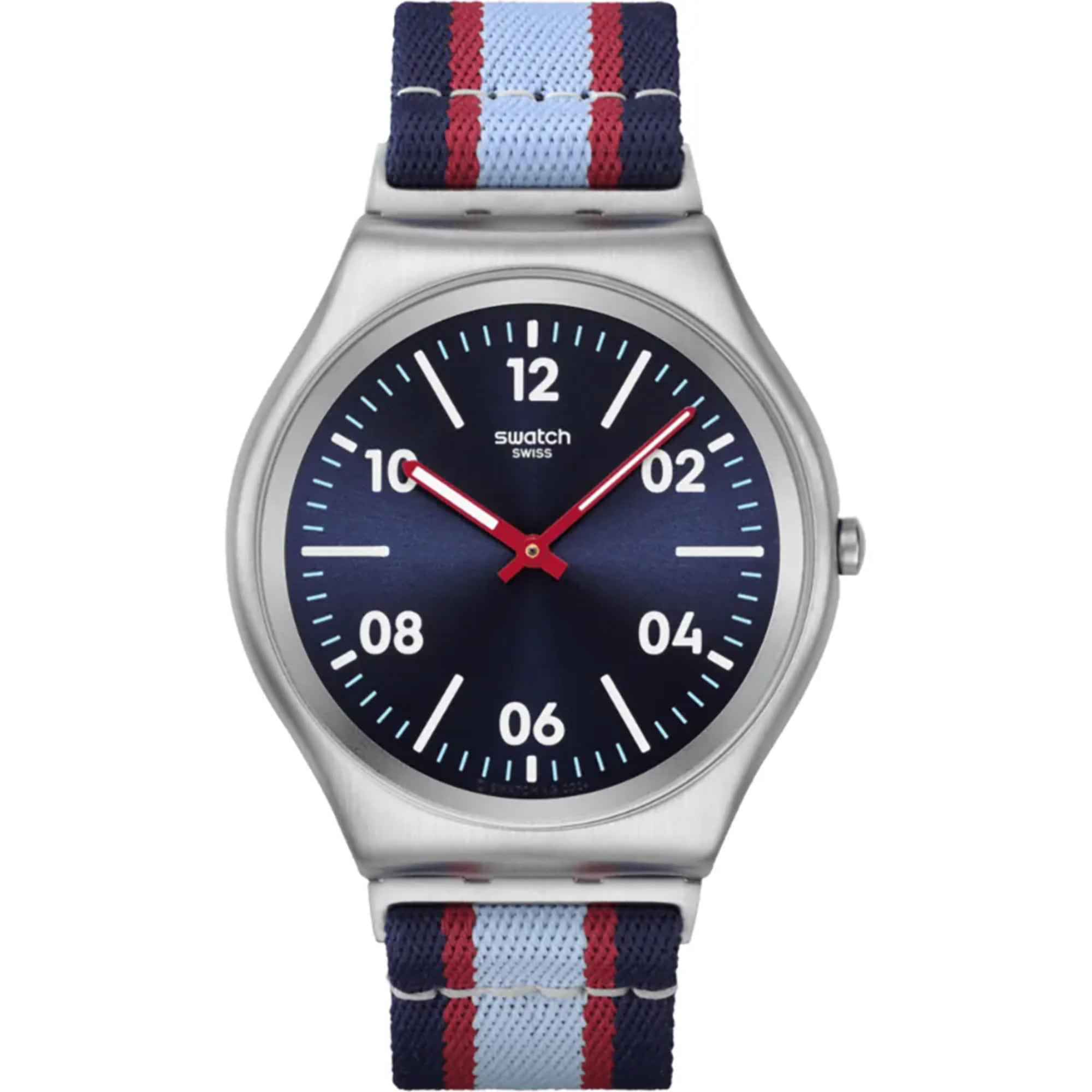 Swatch Skin Irony Beside The Sea Blue Dial Textile Strap Unisex Watch SS07S148