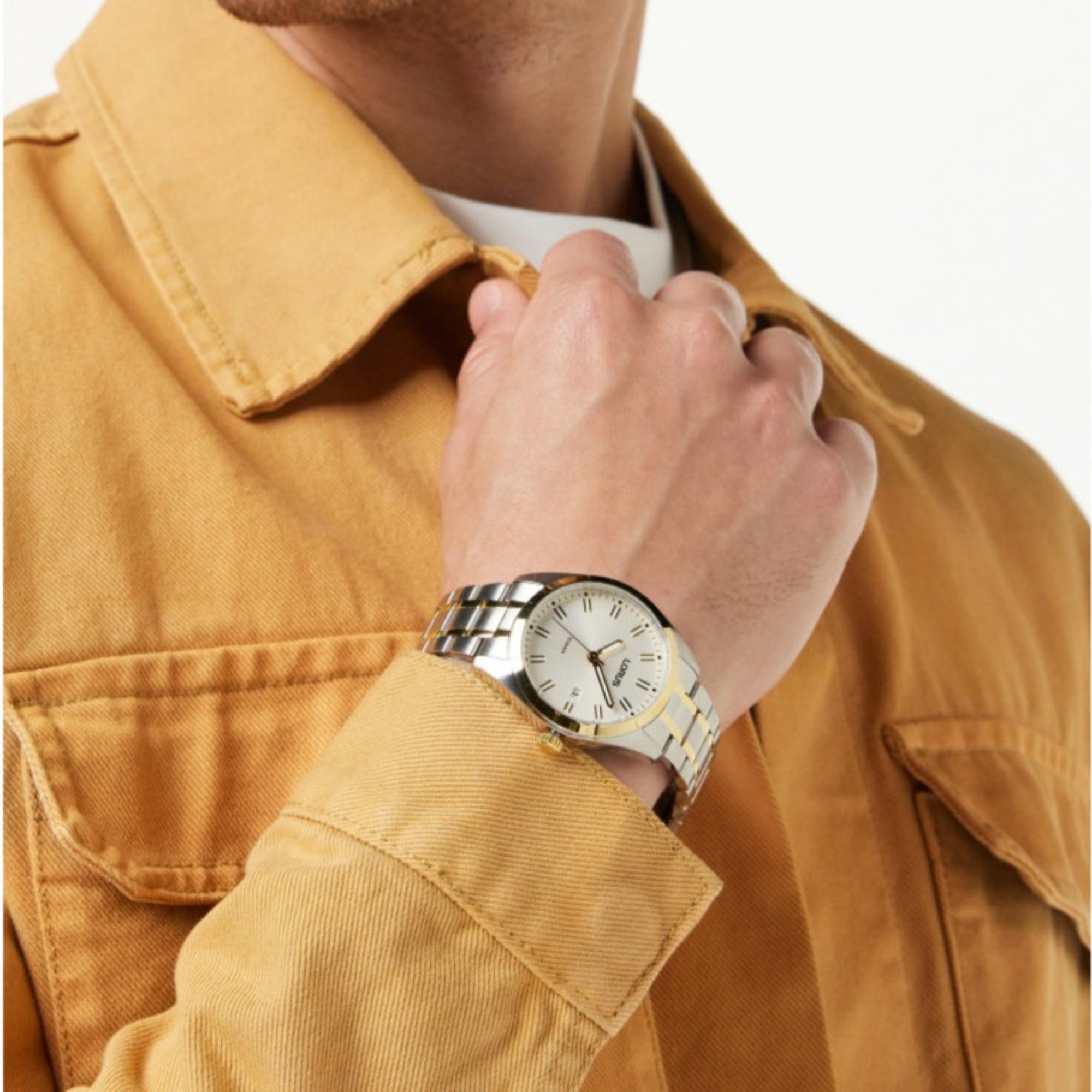 Lorus Sports Date White Sunray Dial Men's Watch RH978PX9