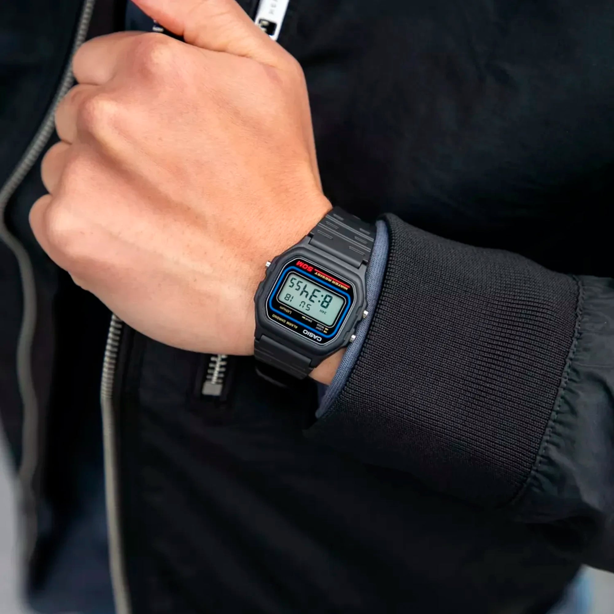 Casio Gent's Retro Alarm Chrono Digital Resin Strap Unisex Watch W-59-1VQES - WatchNation