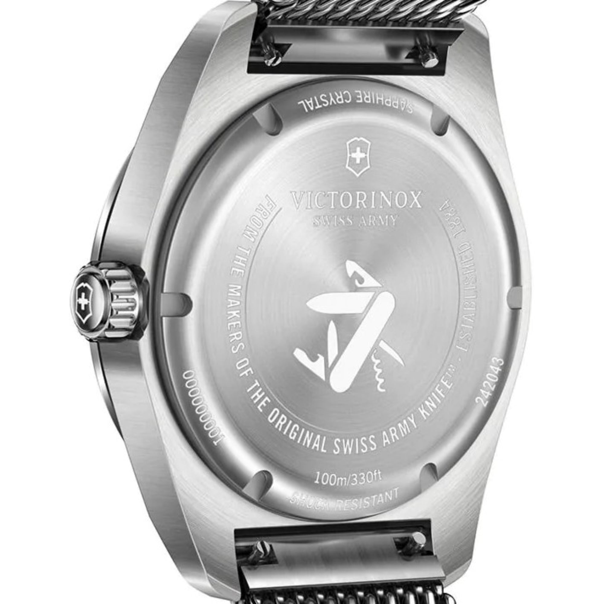 Victorinox Swiss Army Black Dial Steel Mesh Strap Men's Watch 242043