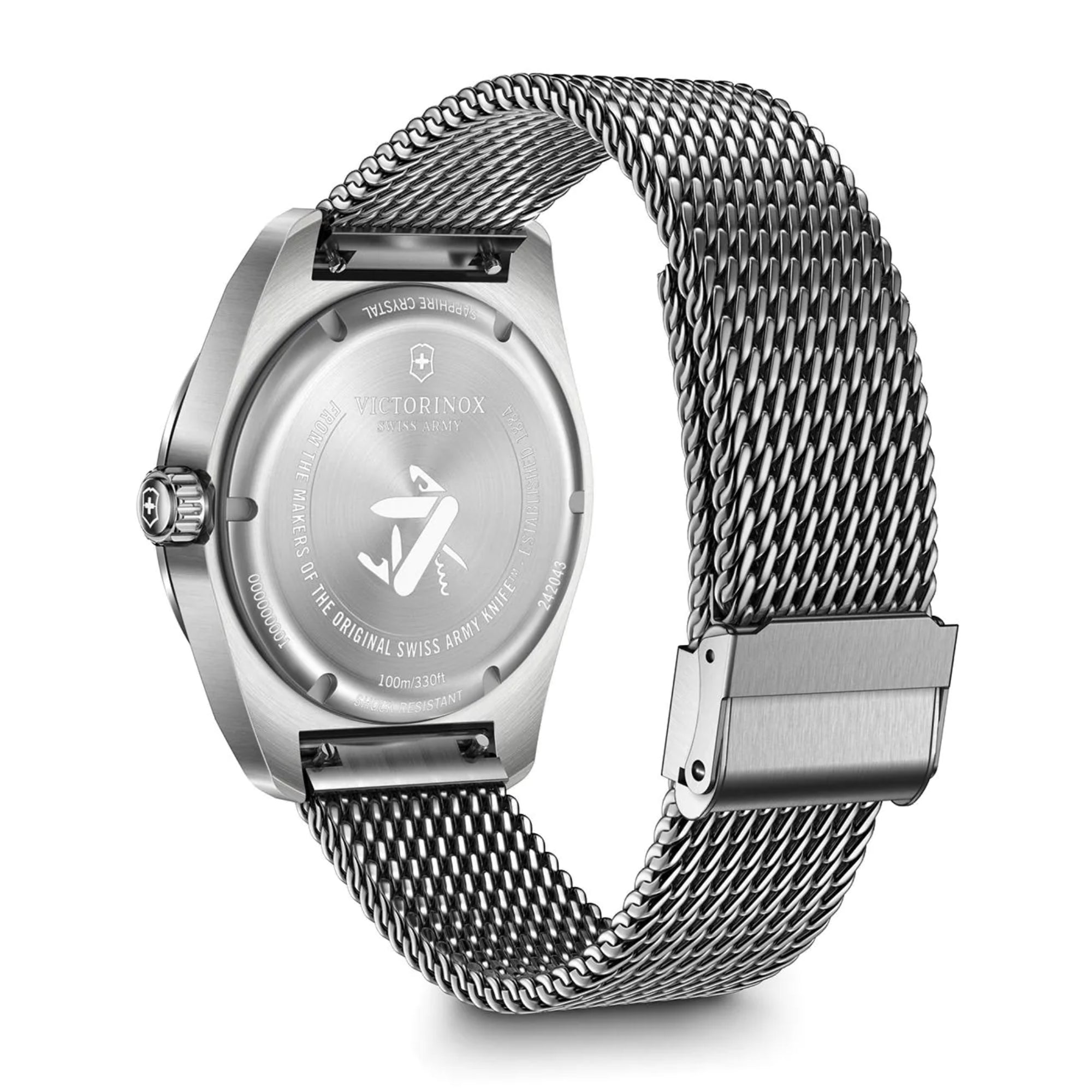 Victorinox Swiss Army Black Dial Steel Mesh Strap Men's Watch 242043