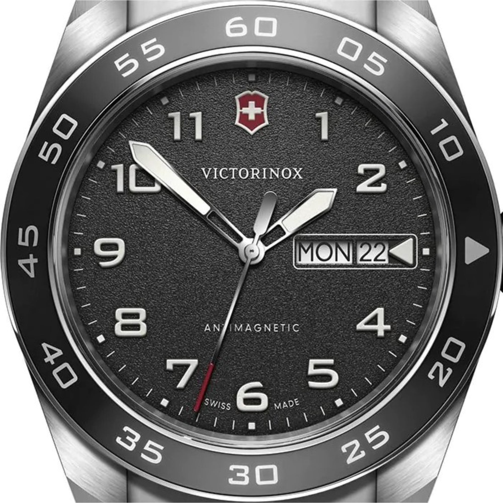 Victorinox Swiss Army Black Dial Steel Mesh Strap Men's Watch 242043