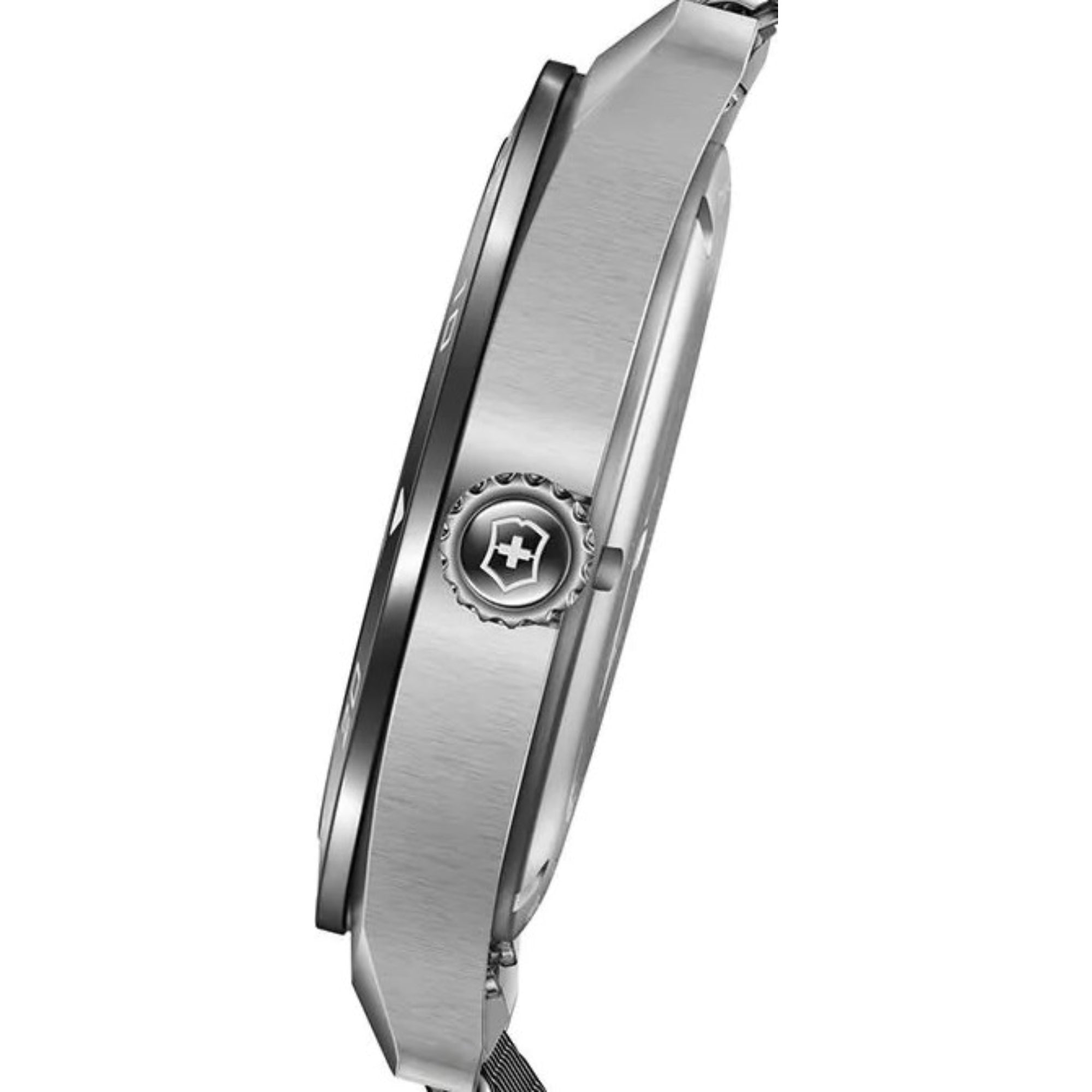 Victorinox Swiss Army Black Dial Steel Mesh Strap Men's Watch 242043