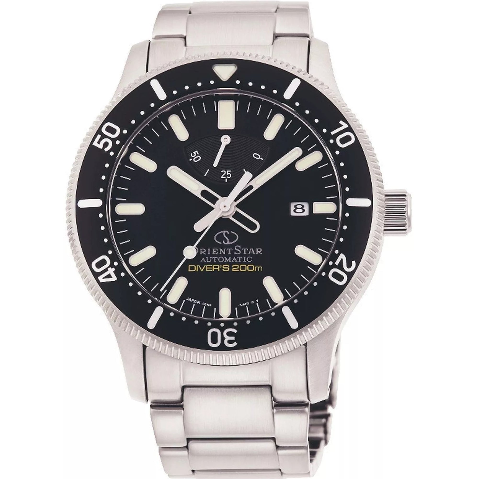 Orient Star ISO Diver Automatic Black Dial Stainless Steel Bracelet Mens Watch RE-AU0301B00B