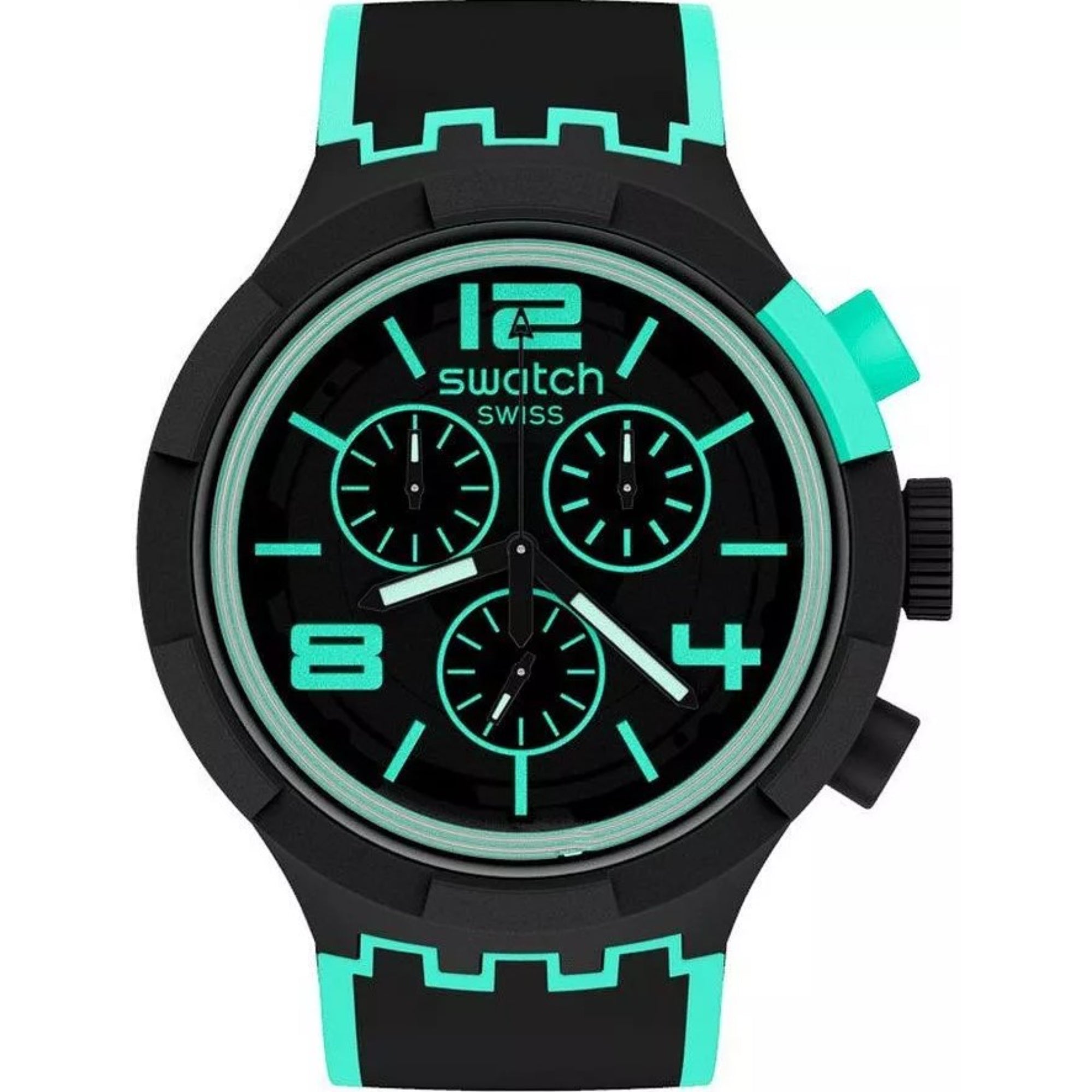 Swatch SwatchPAY! GreenPaysPAY! Quartz Black Dial Black Silicone Strap Men's Watch SB02B100-5300
