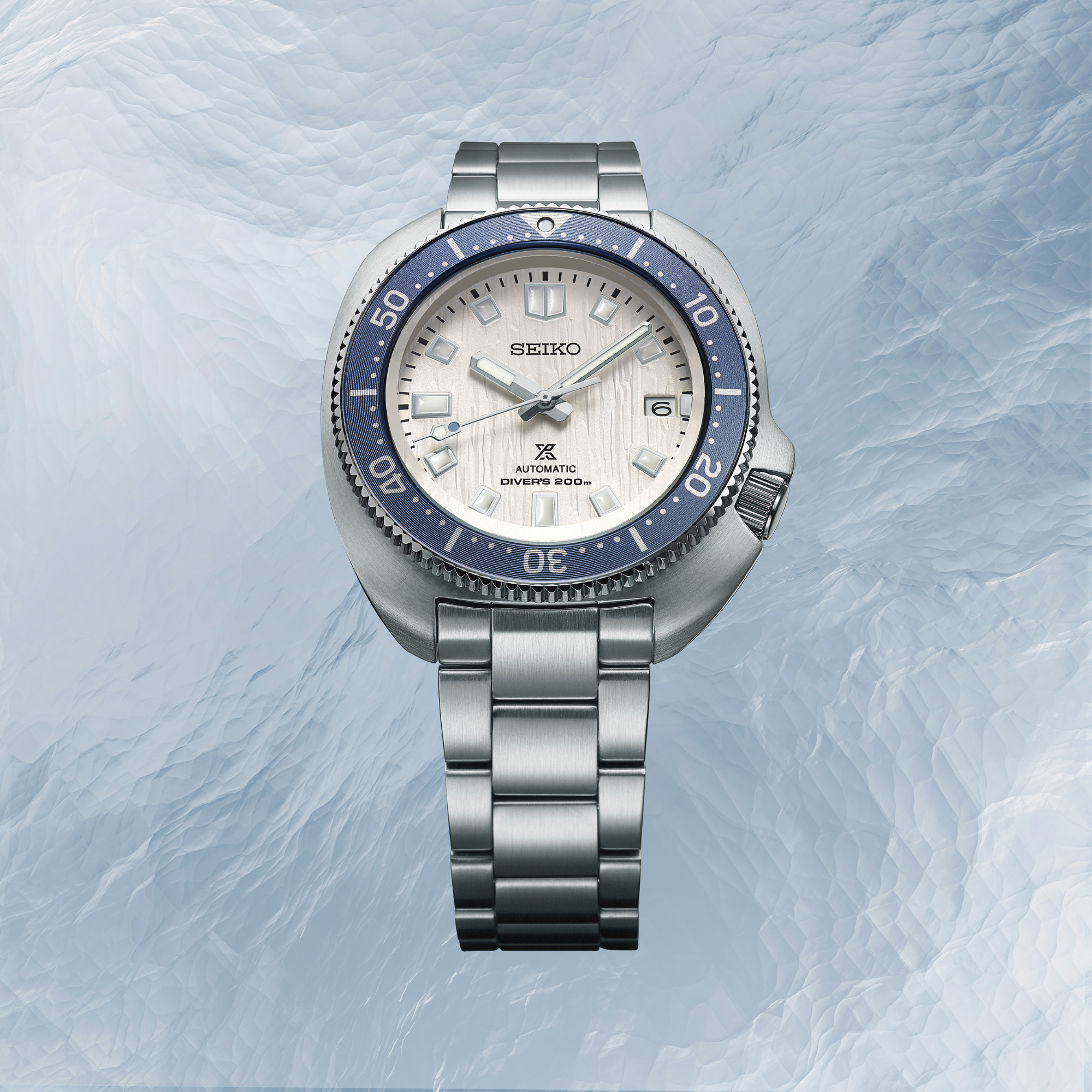 Seiko Prospex Glacier Special Edition 'Save the Ocean' 1970 Re-interpretation Automatic White Dial Steel Bracelet Men's Watch SPB301J1