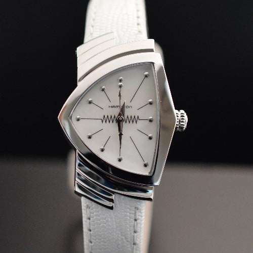 Hamilton Ventura 24mm Mother of Pearl Dial Leather Ladies Quartz Watch H24211852