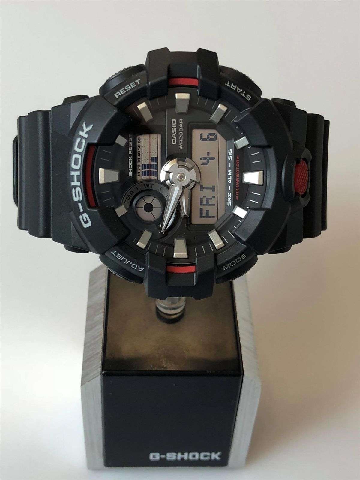 Casio G-Shock Black Red Men's Alarm Chronograph Watch GA-700-1AER - WatchNation