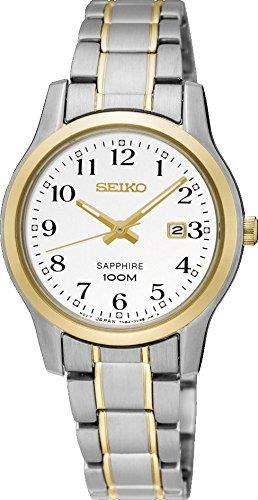 Seiko Quartz Stainless Steel and Gold White Dial Ladies’ Watch SXDG90P1