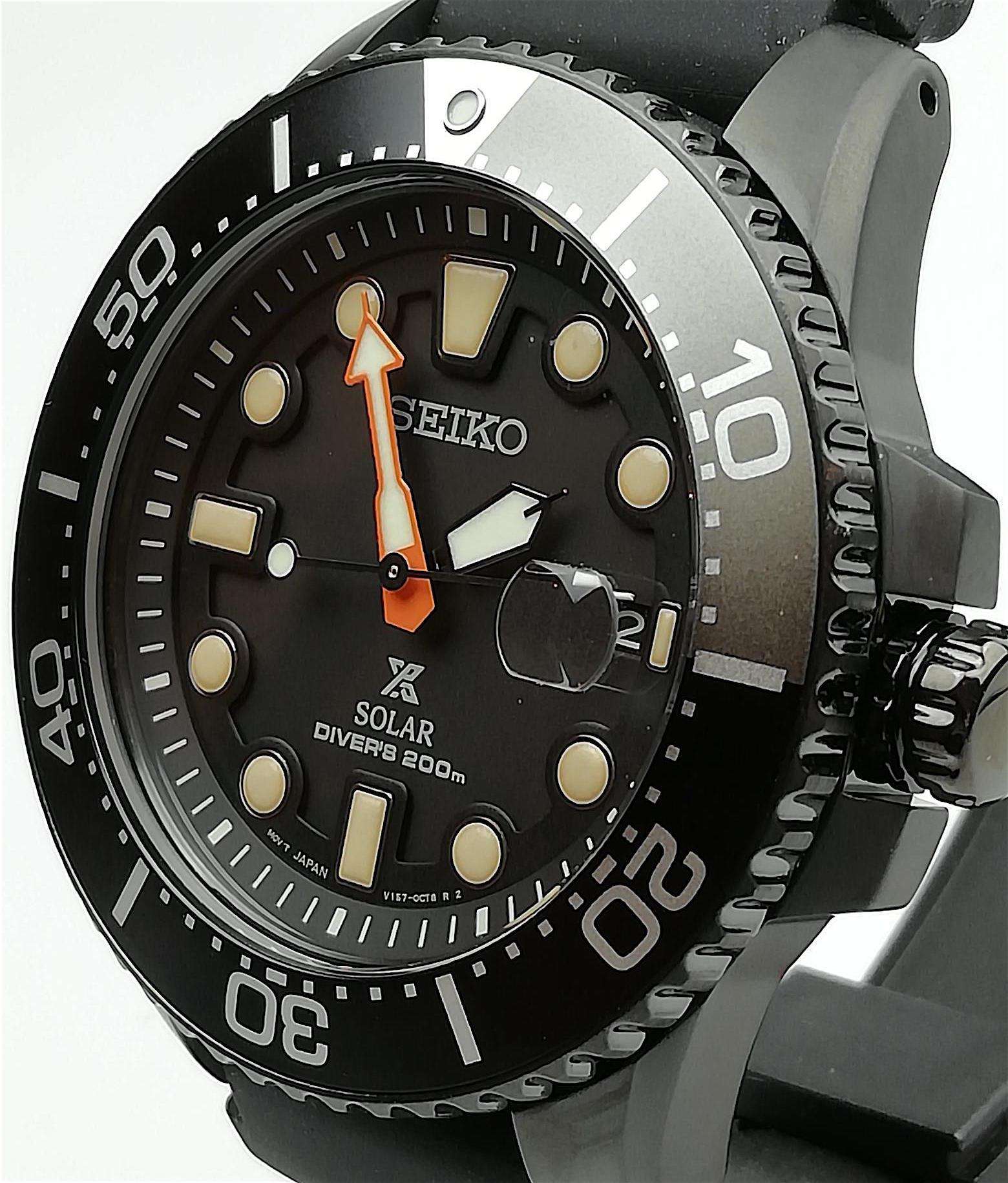 Seiko Prospex Solar Black Series Limited Edition Black Dial Men's Diver's Watch SNE493P1