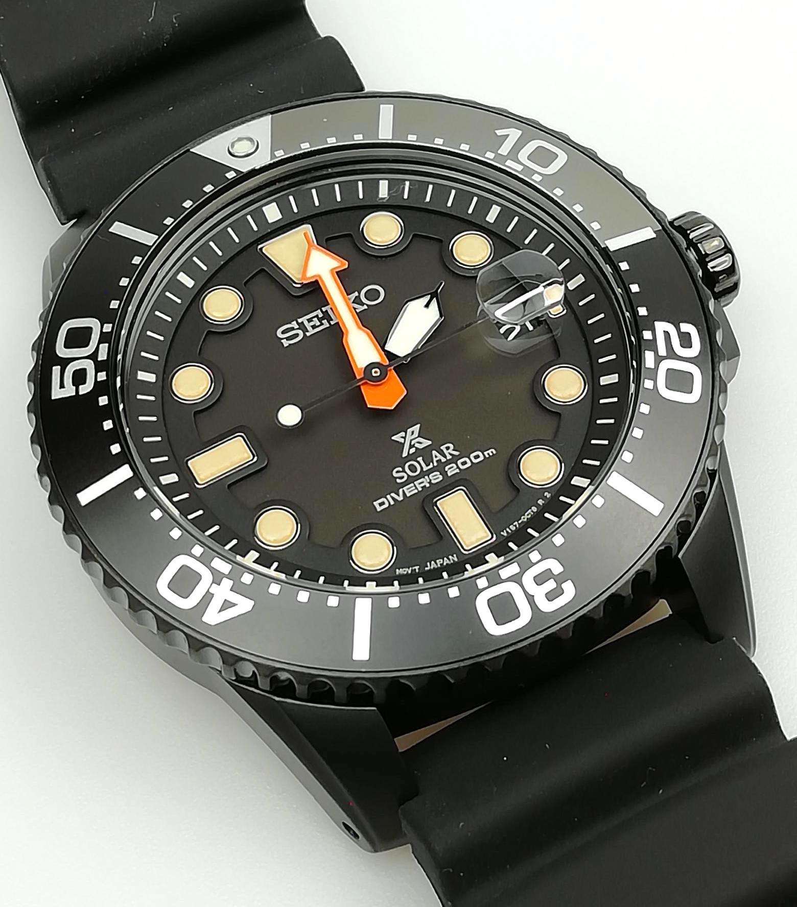 Seiko Prospex Solar Black Series Limited Edition Black Dial Men's Diver's Watch SNE493P1
