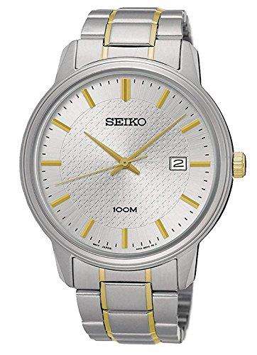 Seiko Two Tone Stainless Steel Silver Dial Men's Watch SUR197P1