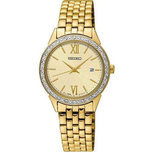 Seiko PVD Gold-Plated Diamante Bezel Ladies' Dress Watch