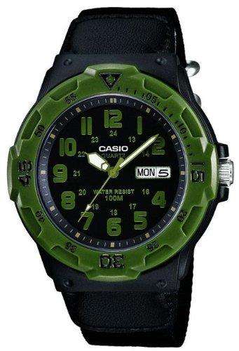 Casio Classic Collection Black Canvas Strap Green Men's Watch MRW-200HB-1BVEF - WatchNation