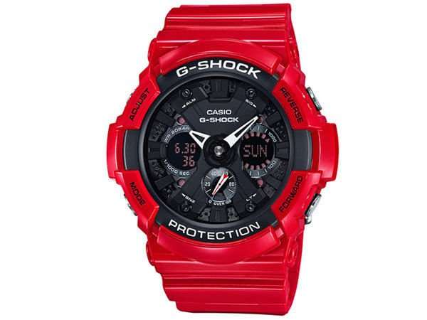 Casio G-Shock Black Dial Red Men's Alarm Chronograph GA-201RD-4A