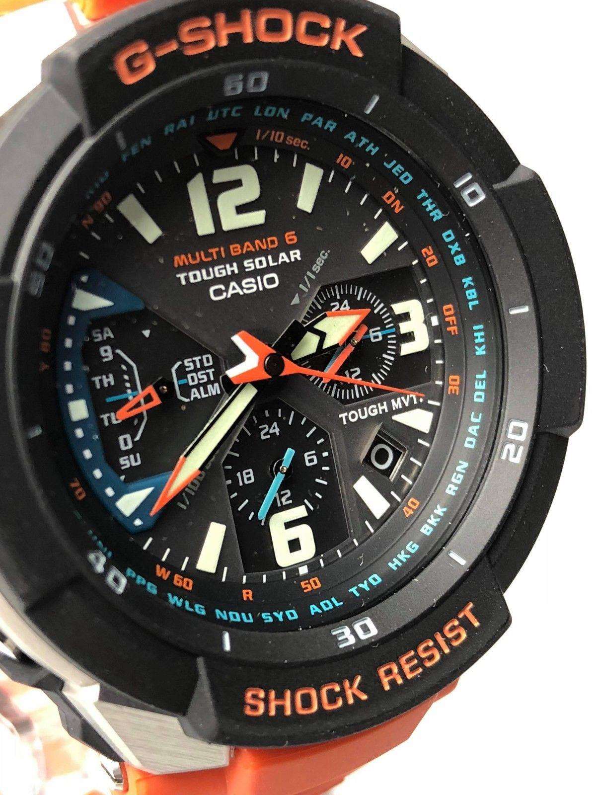 Casio G-Shock Master of G Gravitydefier Orange Strap Men’s Alarm Chronograph GW-3000M-4AER - WatchNation