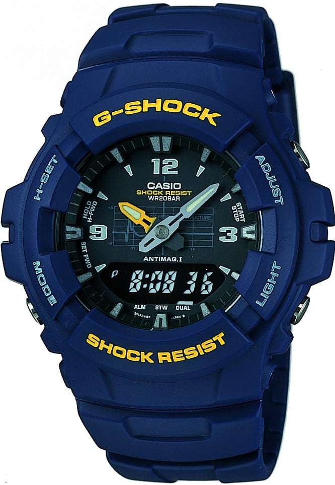 Casio G-Shock Navy Blue Men's Alarm Chronograph G-100-2BVMUR - WatchNation