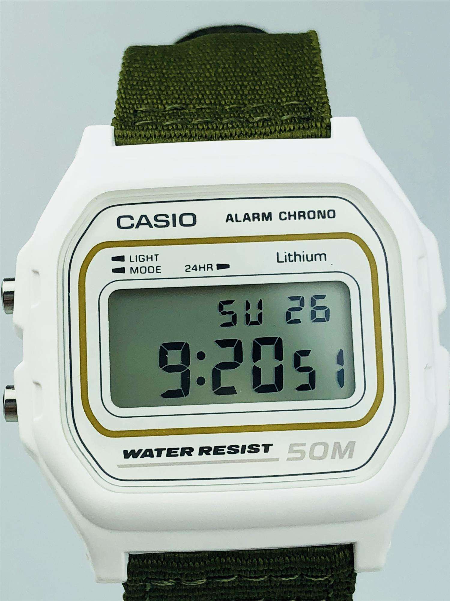 Casio Collection Khaki Fabirc Strap Unisex Alarm Chronograph W-59B-1-3AVEF - WatchNation