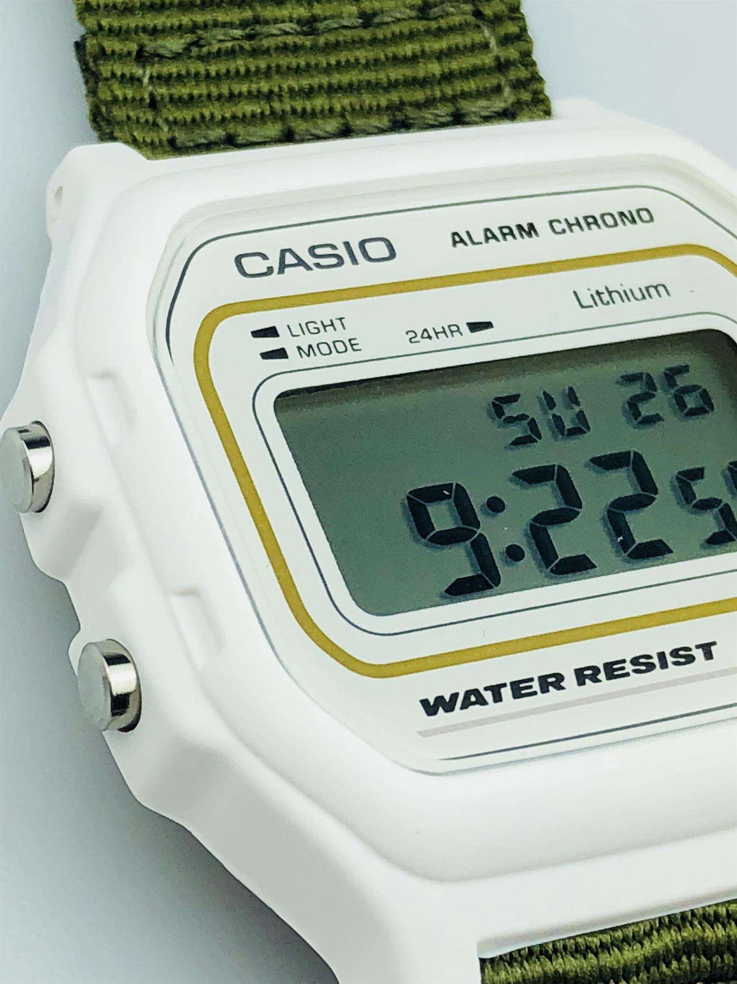 Casio Collection Khaki Fabirc Strap Unisex Alarm Chronograph W-59B-1-3AVEF - WatchNation