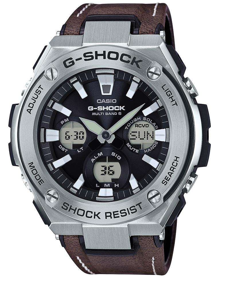 Casio G-Steel Brown Leather Strap Men's Alarm Chronograph GST-W130L-1AER