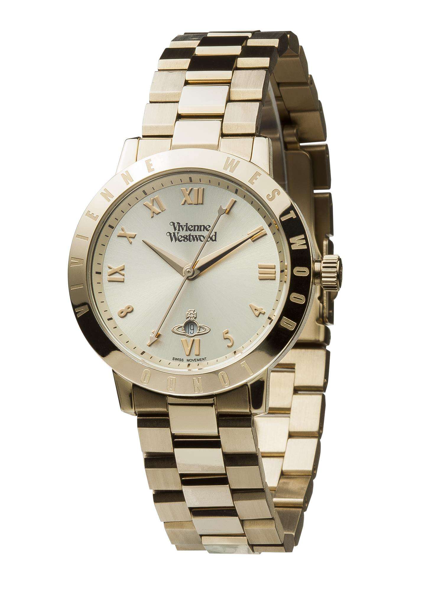 Vivienne Westwood Bloomsbury Quartz Gold Dial Gold PVD Stainless Steel Ladies Watch VV152GDGD - WatchNation