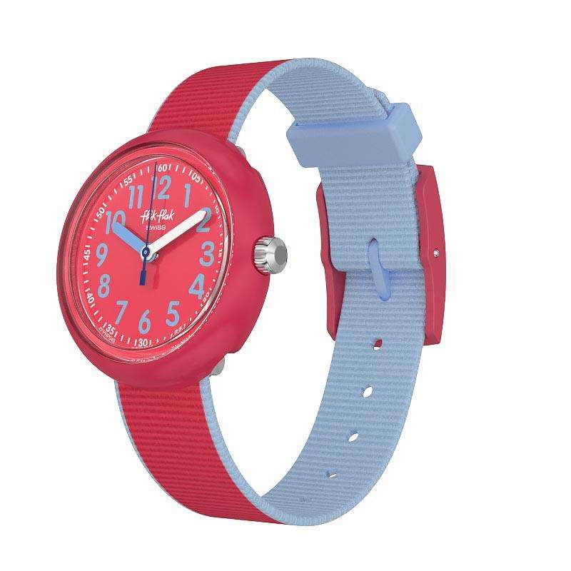 Flik Flak Colour Blast Red Strap and Case Kid's Watch FPNP045