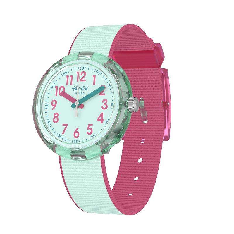Flik Flak Color Blast Turquoise Strap Kid's Watch FPNP046