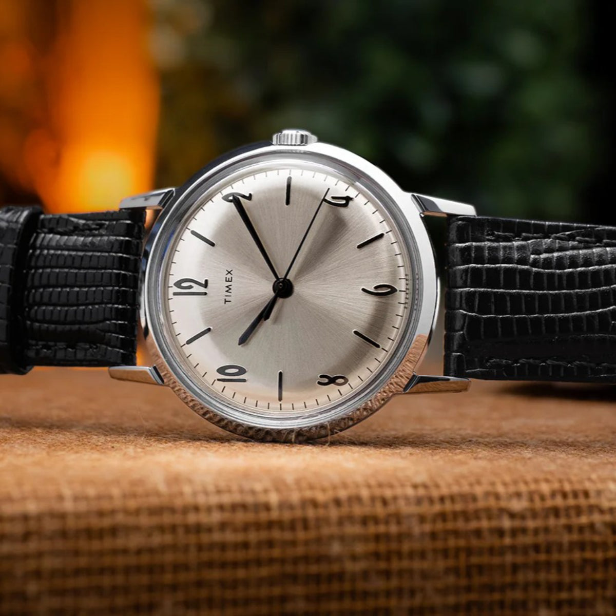 Timex Marlin Hand-Wound Silver Dial Leather Strap Men's Watch TW2R47900