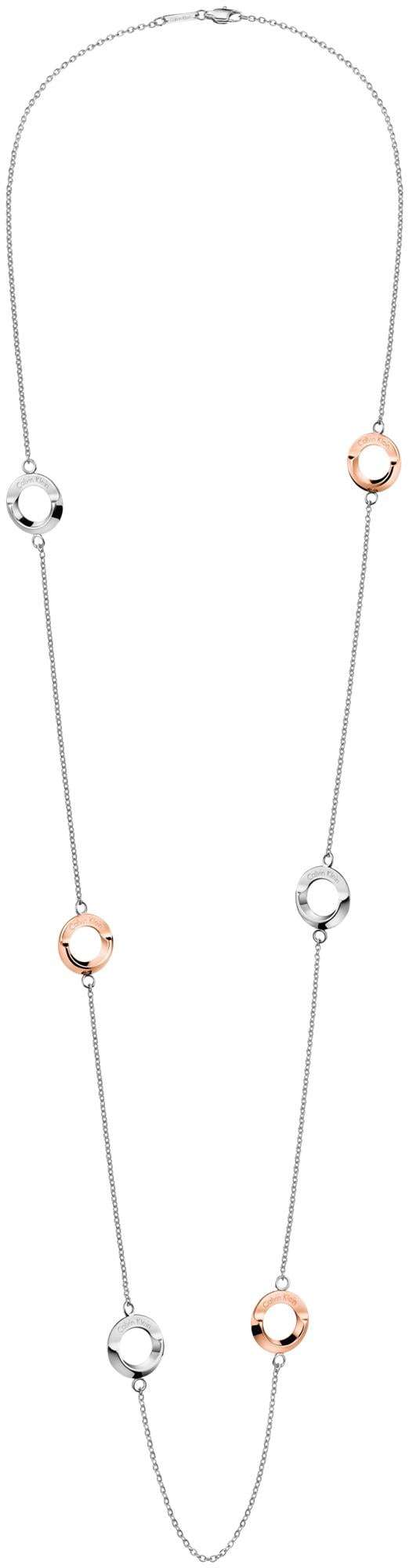Calvin Klein Beauty  Rose Gold Silver Steel Ring Pendants Necklace KJ4NPN200200
