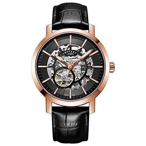 Rotary Greenwich G2 Skeleton Dial Rose Gold Steel Men's Watch GS05354/04