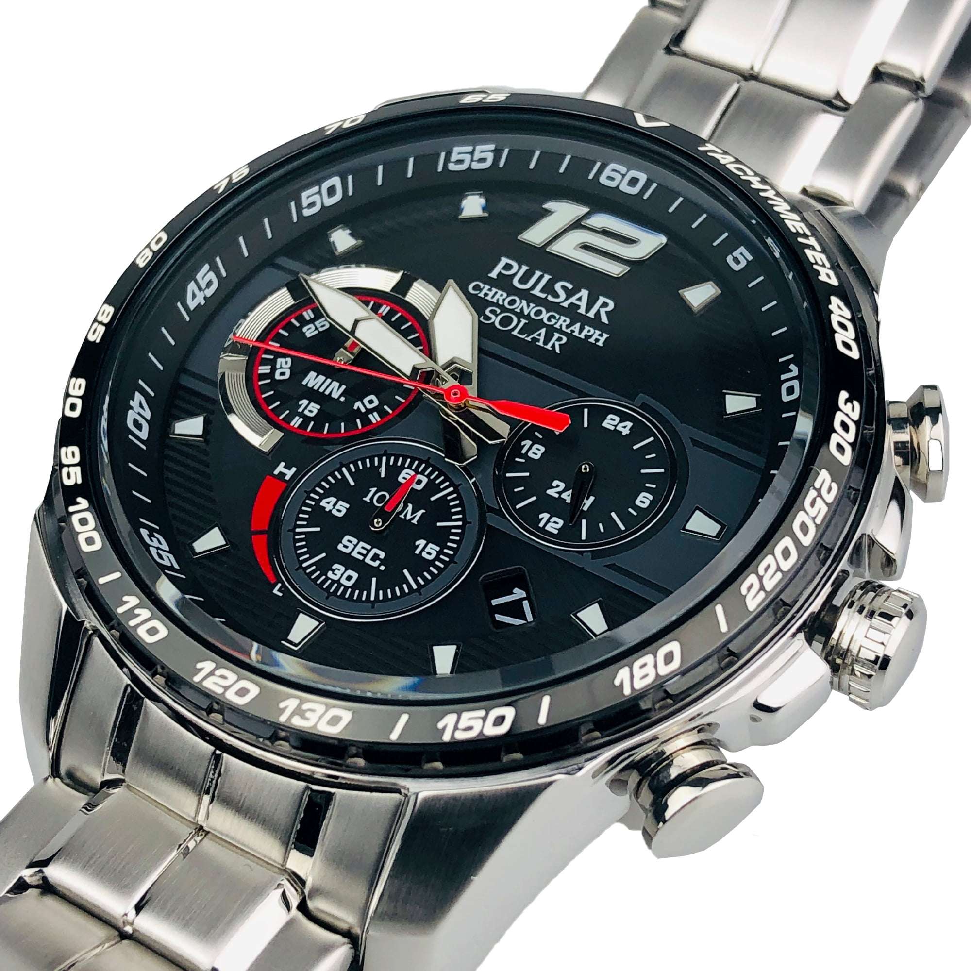 Pulsar WRC 2019 Solar Accelerator Chronograph Black Dial Men's Watch PZ5019X1