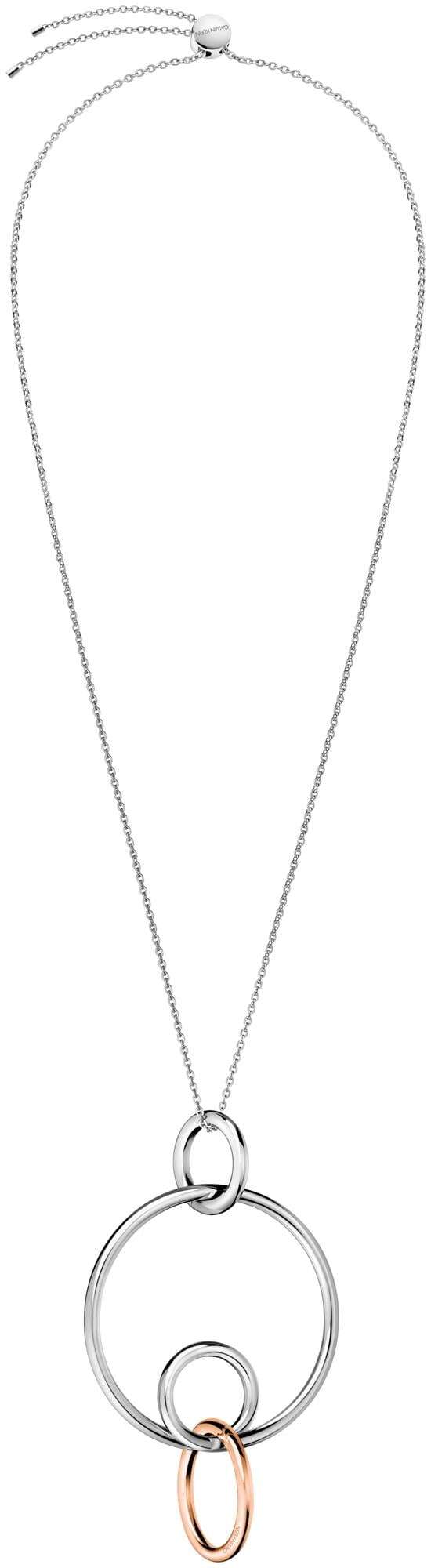 Calvin Klein Clink Silver Stainless Steel Rose Gold PVD Pendant Necklace KJ9PPP200100