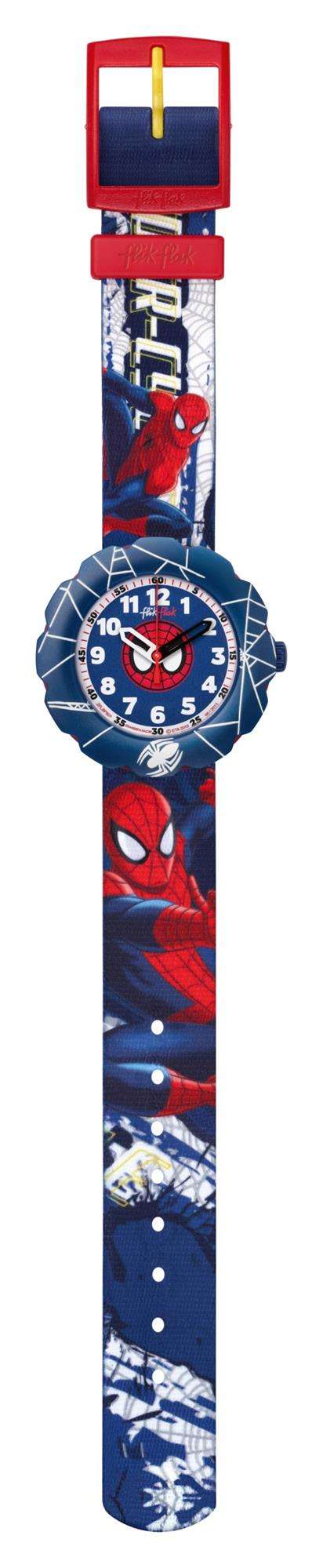Flik Flak Spider-Cycle Kids Boys Spiderman Watch FLSP001