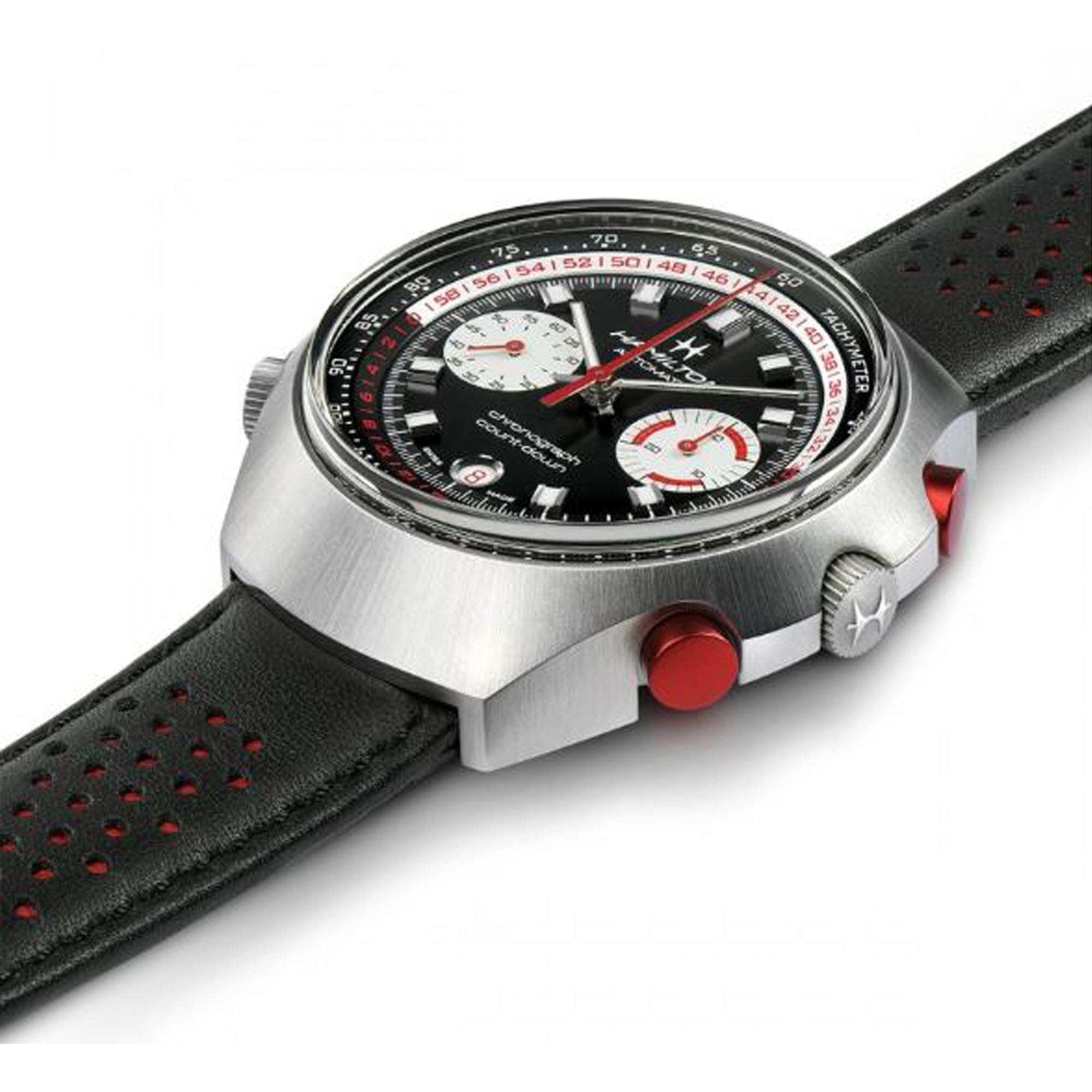 Hamilton American Classic 48mm Chrono-Matic 50 Limited Edition Black Dial Leather Mens Automatic Watch H51616731