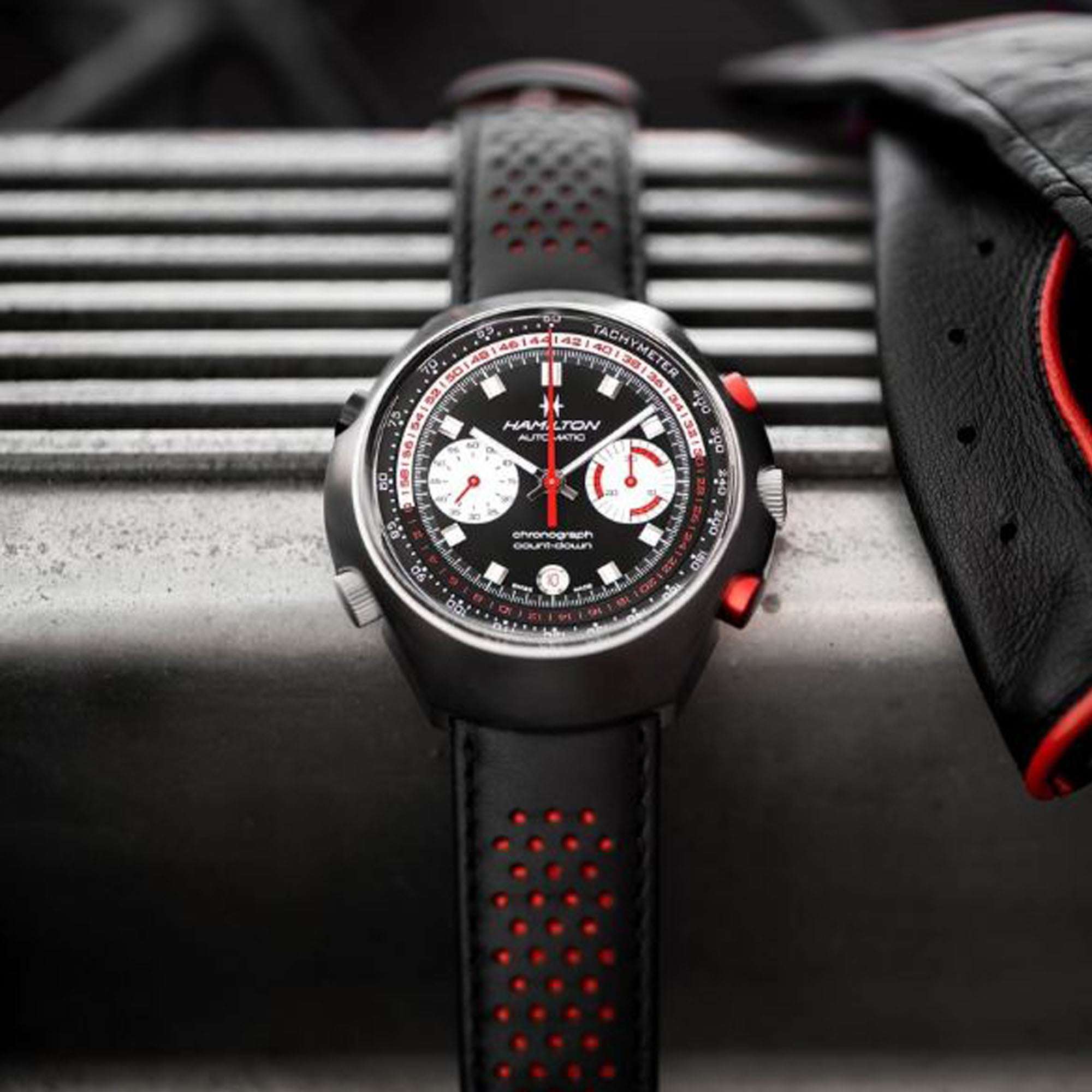Hamilton American Classic 48mm Chrono-Matic 50 Limited Edition Black Dial Leather Mens Automatic Watch H51616731