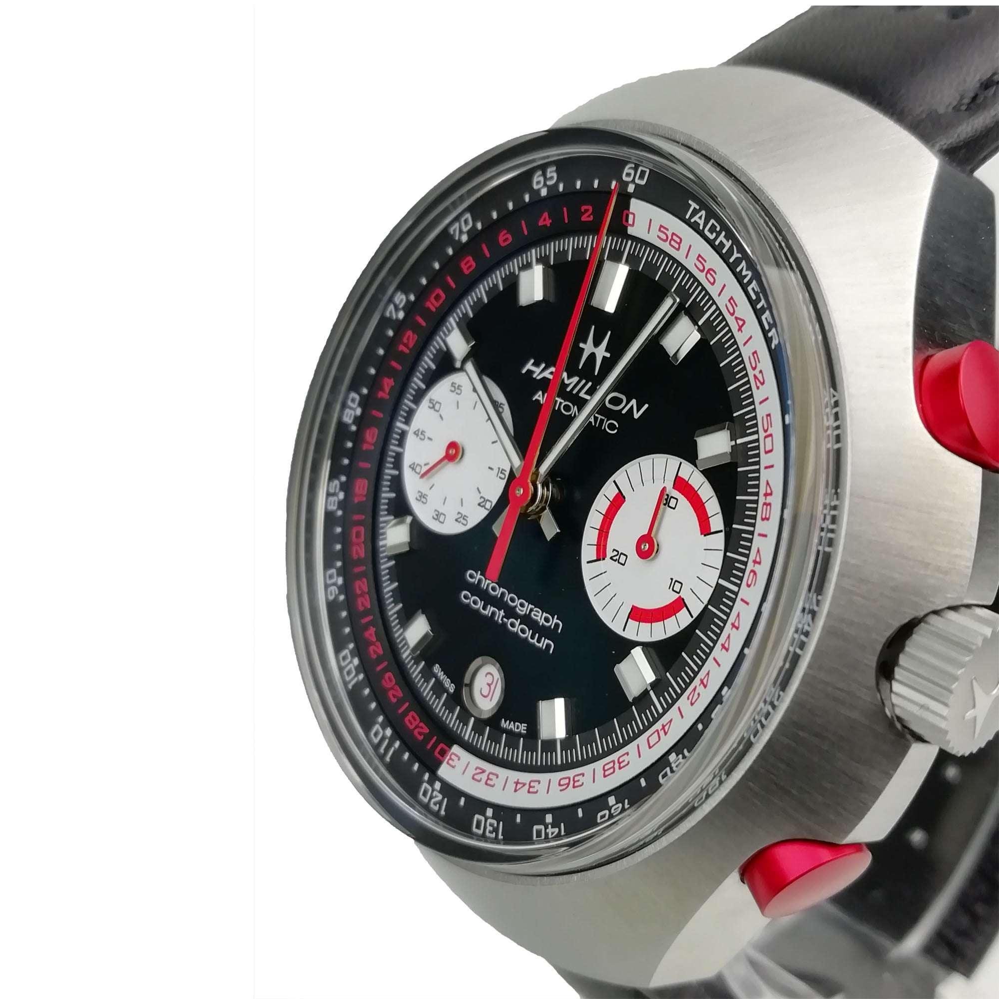Hamilton American Classic 48mm Chrono-Matic 50 Limited Edition Black Dial Leather Mens Automatic Watch H51616731
