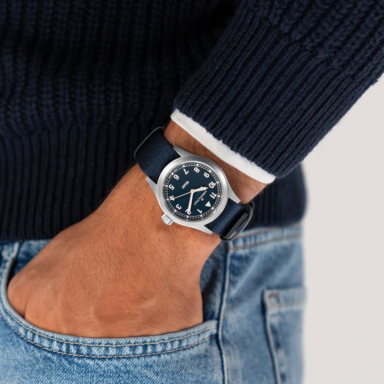Hamilton Khaki Field Quartz Blue Dial Blue Textile Strap Men’s Watch H69401940