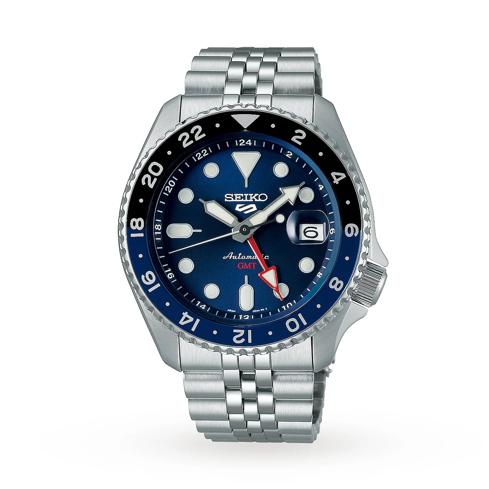 Seiko 5 Automatic Black Dial Silver Stainless Steel Bracelet Men’s Watch SNK381K1-1