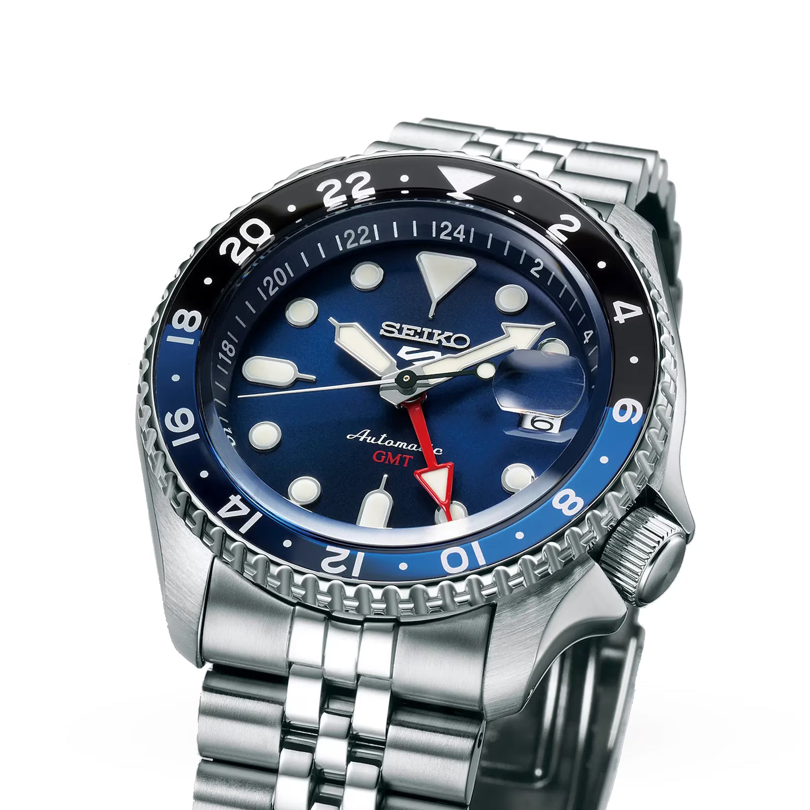 Seiko 5 Automatic Black Dial Silver Stainless Steel Bracelet Men’s Watch SNK381K1-1