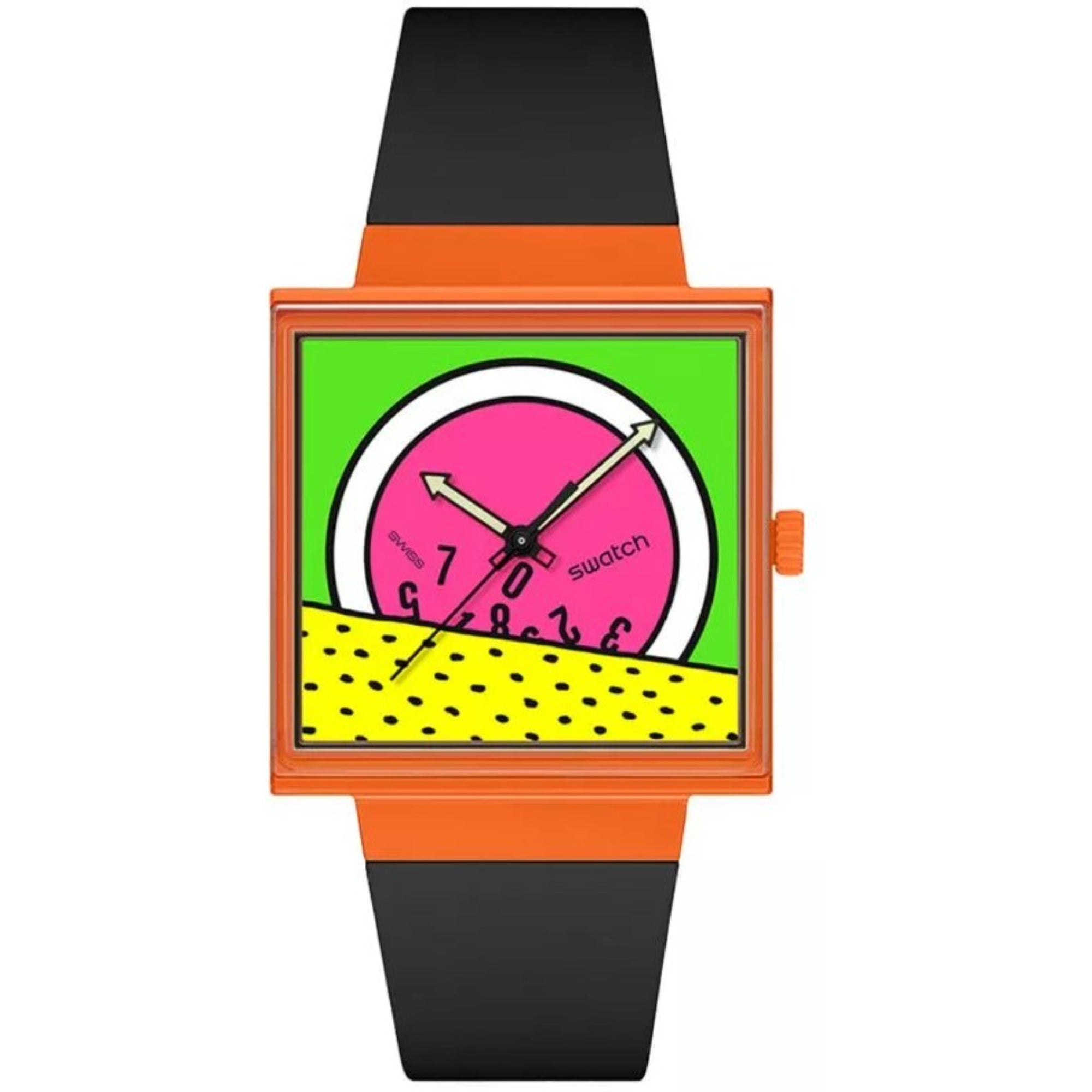 Swatch Break Free Break Time Green Dial Silicone Strap Women’s Watch SO34Z101