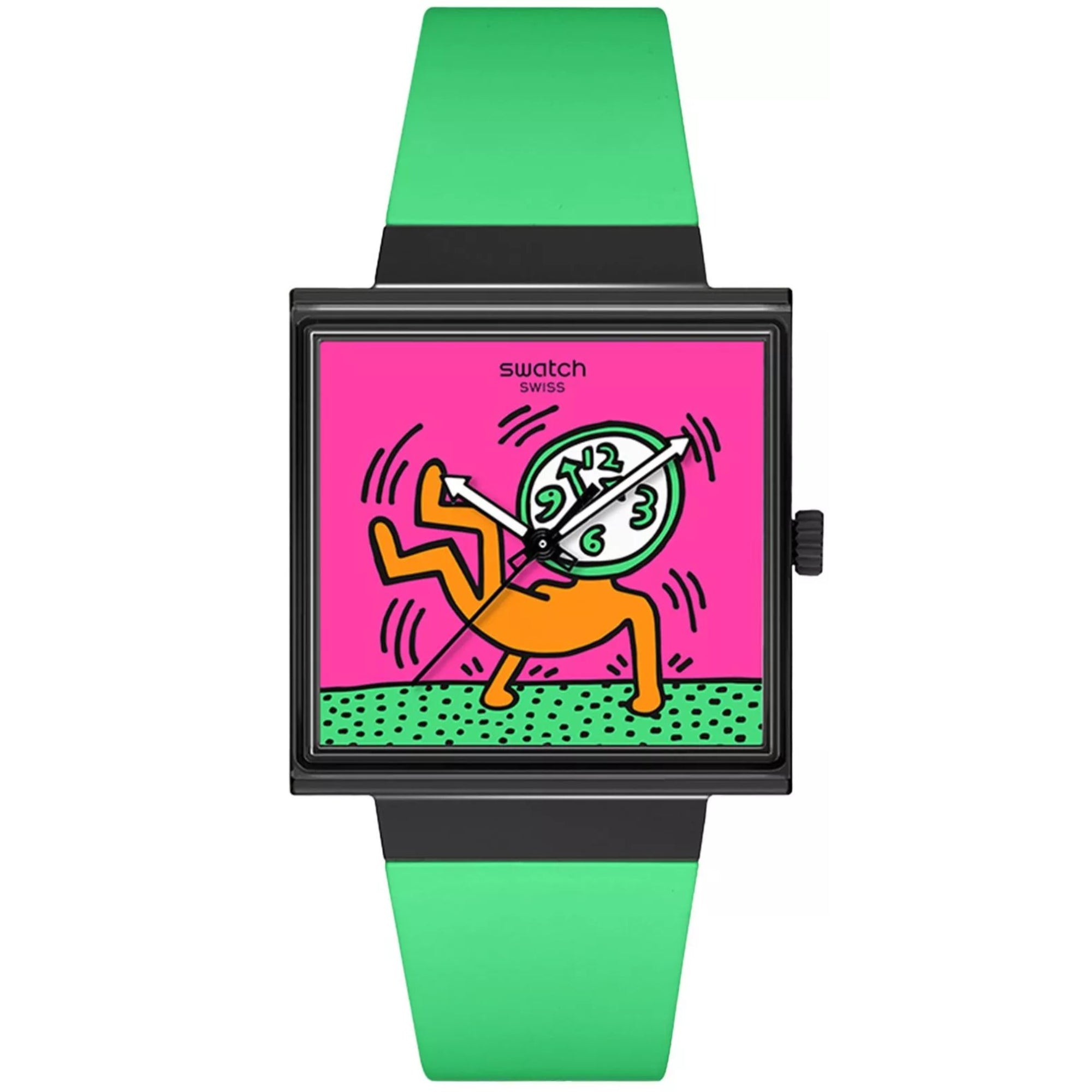Swatch Break Free Breaks Off Pink Dial Silicone Strap Women’s Watch SO34Z102