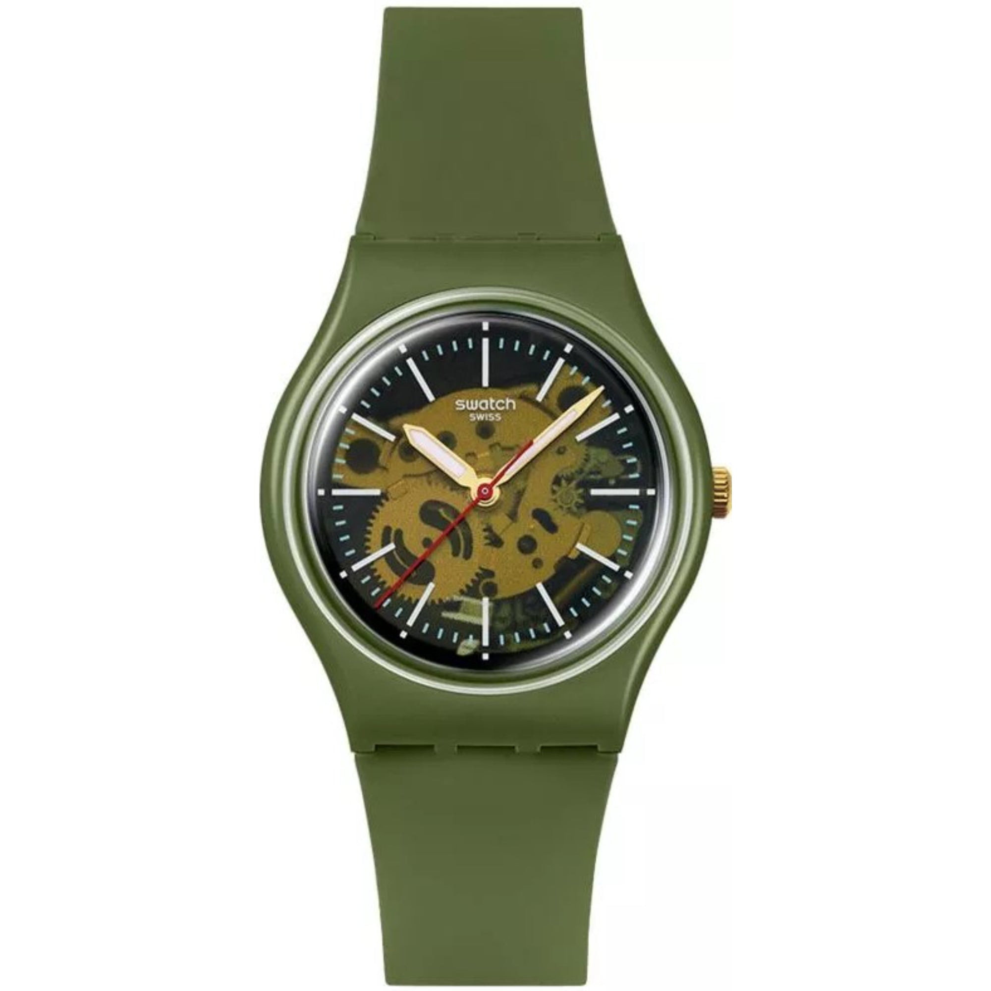 Swatch THRU THE GREENERY Quartz Green Dial Stainless Steel Strap Men's Watch SO28G110