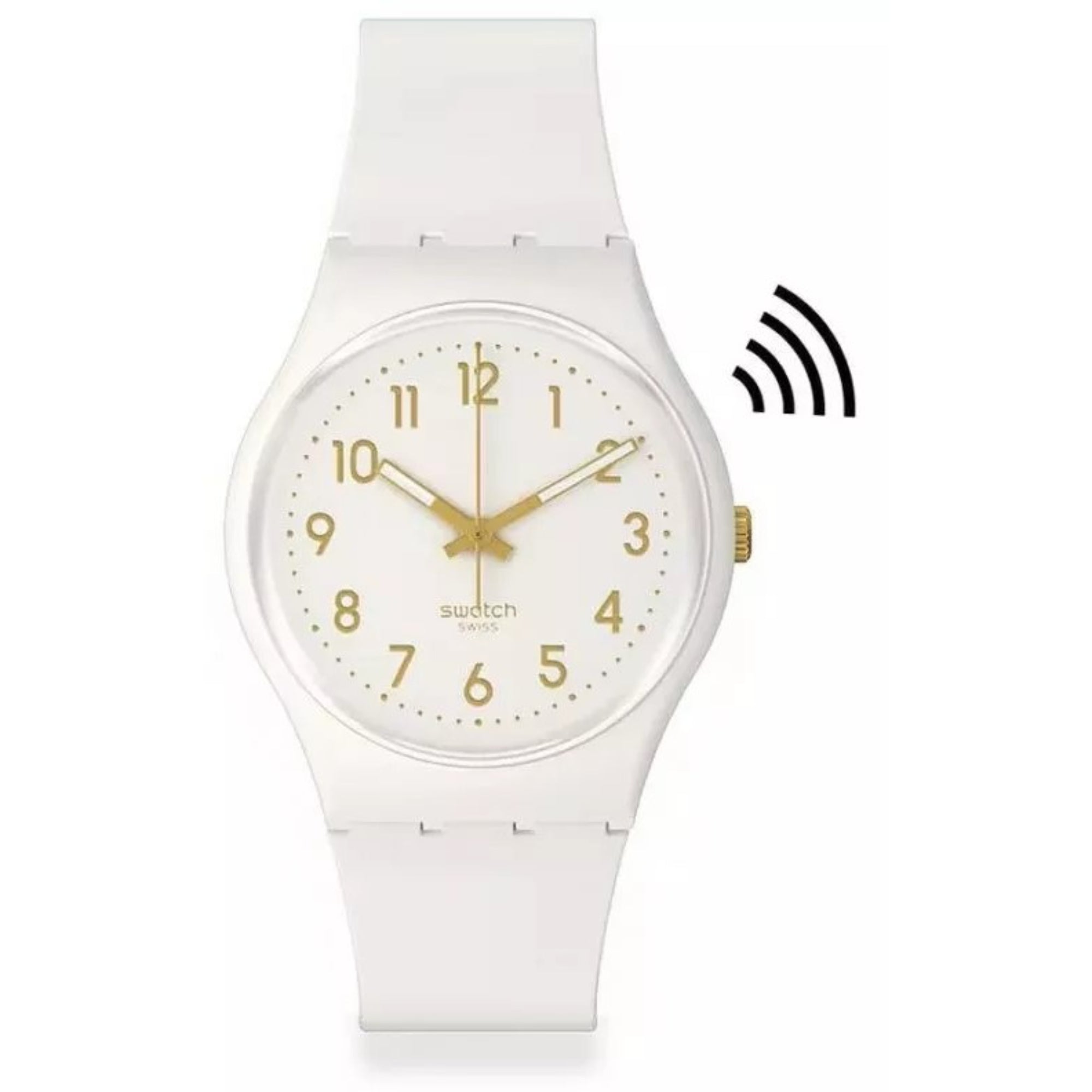 Swatch SwatchPay! White Bishop Pay! Quartz White Dial Silicone Strap Unisex Watch SO28W111-5300