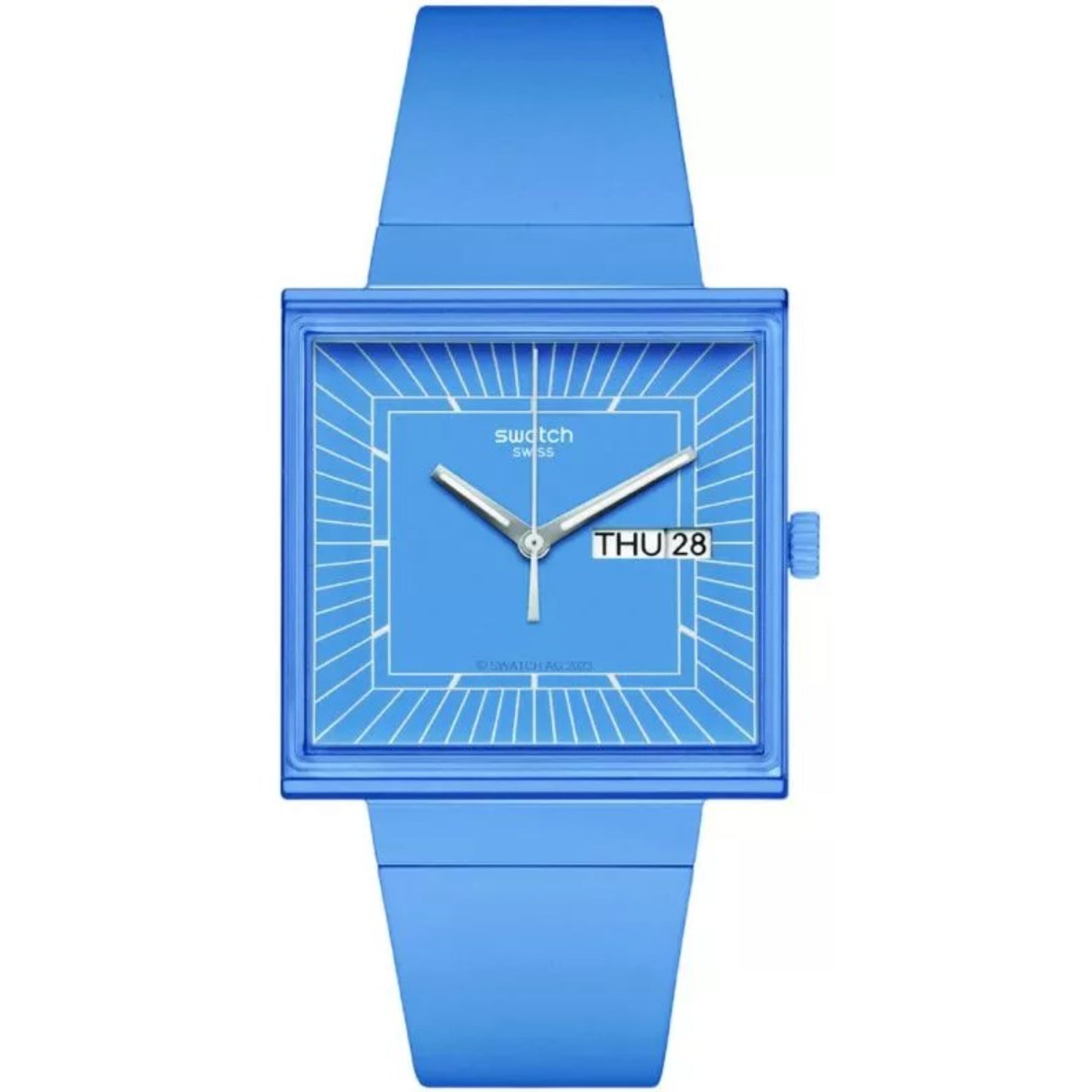 Swatch WHAT IF…SKY? Quartz Blue Dial Blue Biosourced Strap Unisex Watch SO34S700