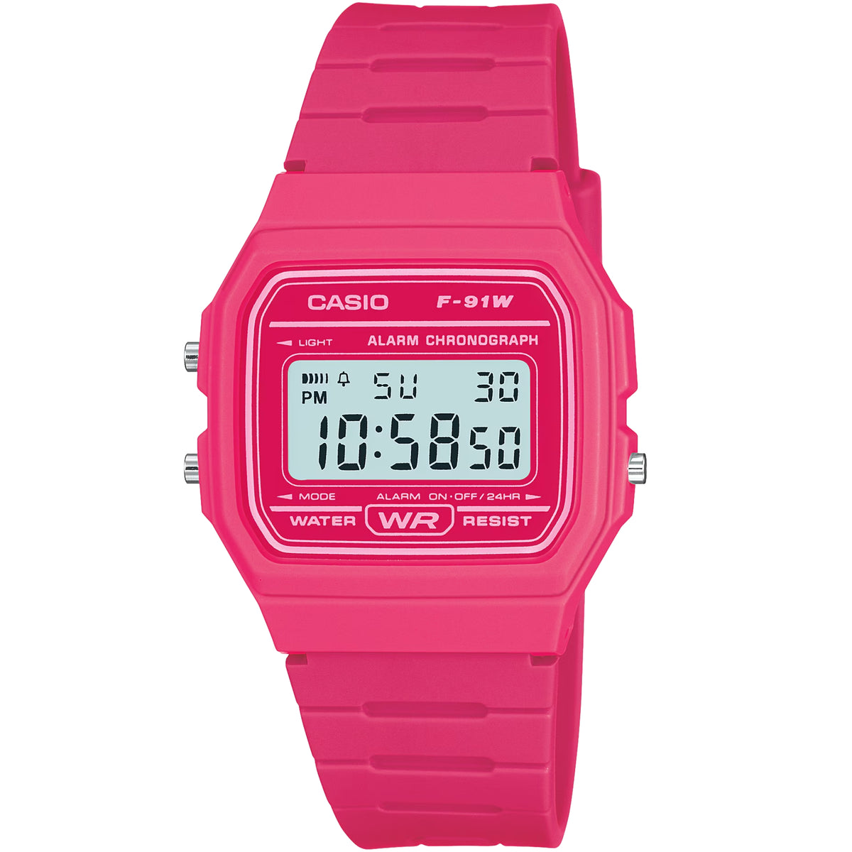 Casio Classic Pink Unisex Watch F-91WC-4AEF on white background