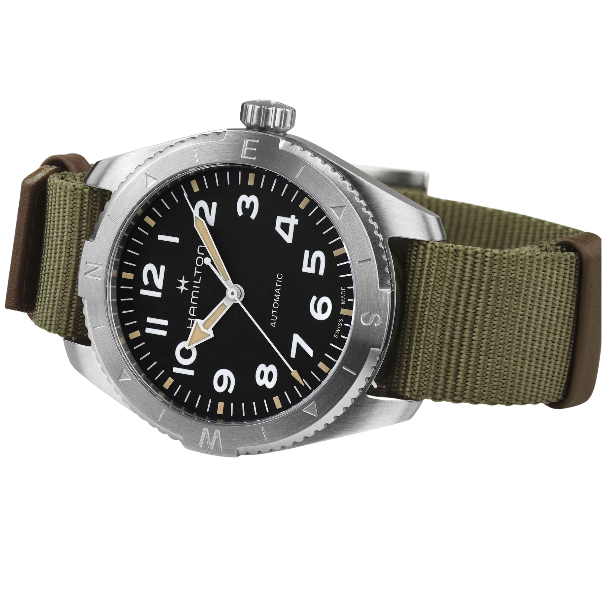 Hamilton Khaki Field 41mm Expedition Black Dial Green NATO Mens Automatic Watch H70315931