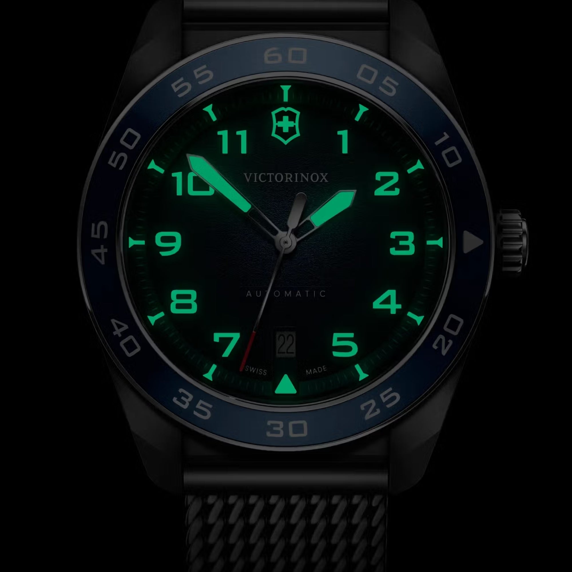 メル Victorinox Swiss Army Automatic Blue Dial Men's Watch 242045
