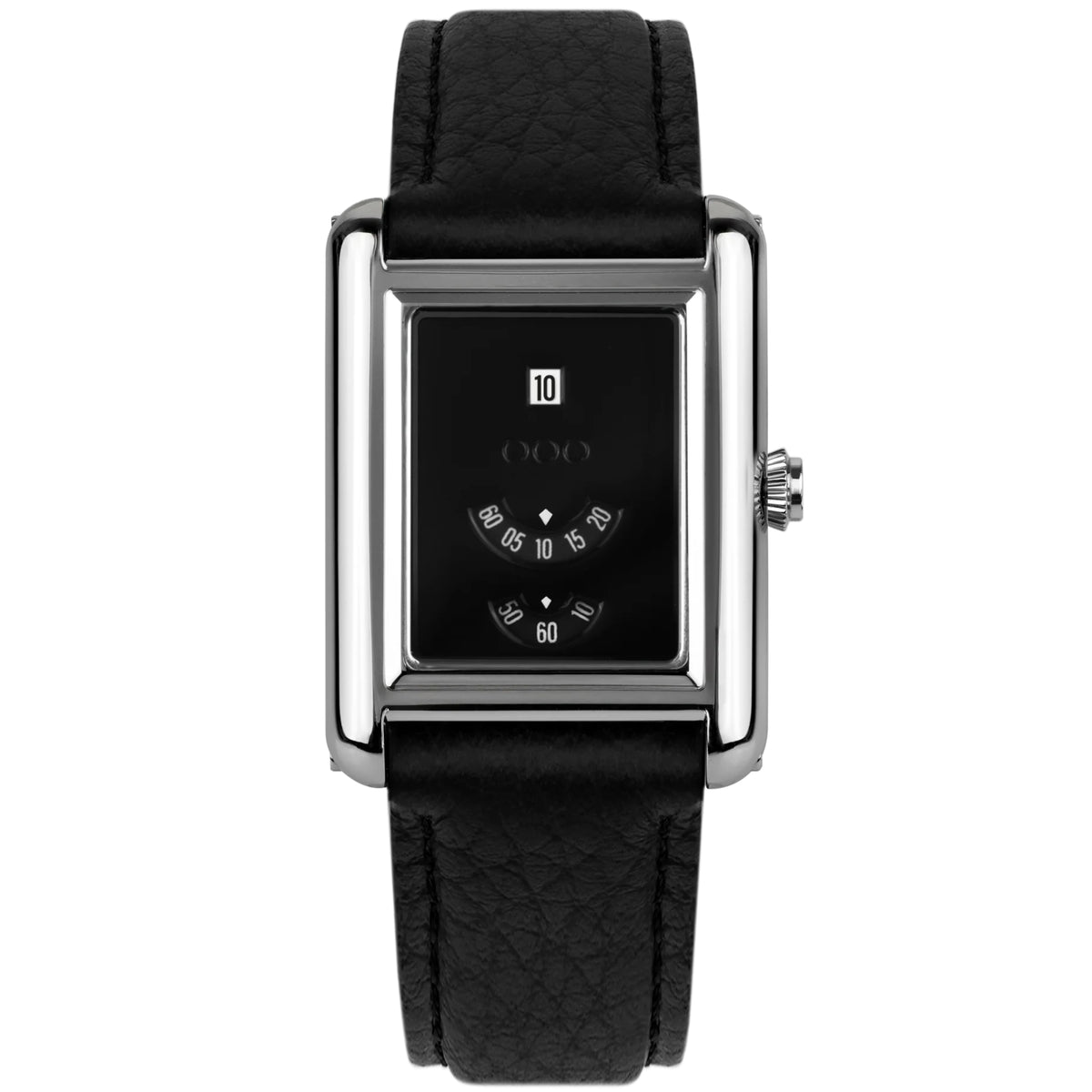 Out Of Order Forma Venti Jumphour Automatic Lacquered Black Dial Leather Strap Watch F20BLK.316