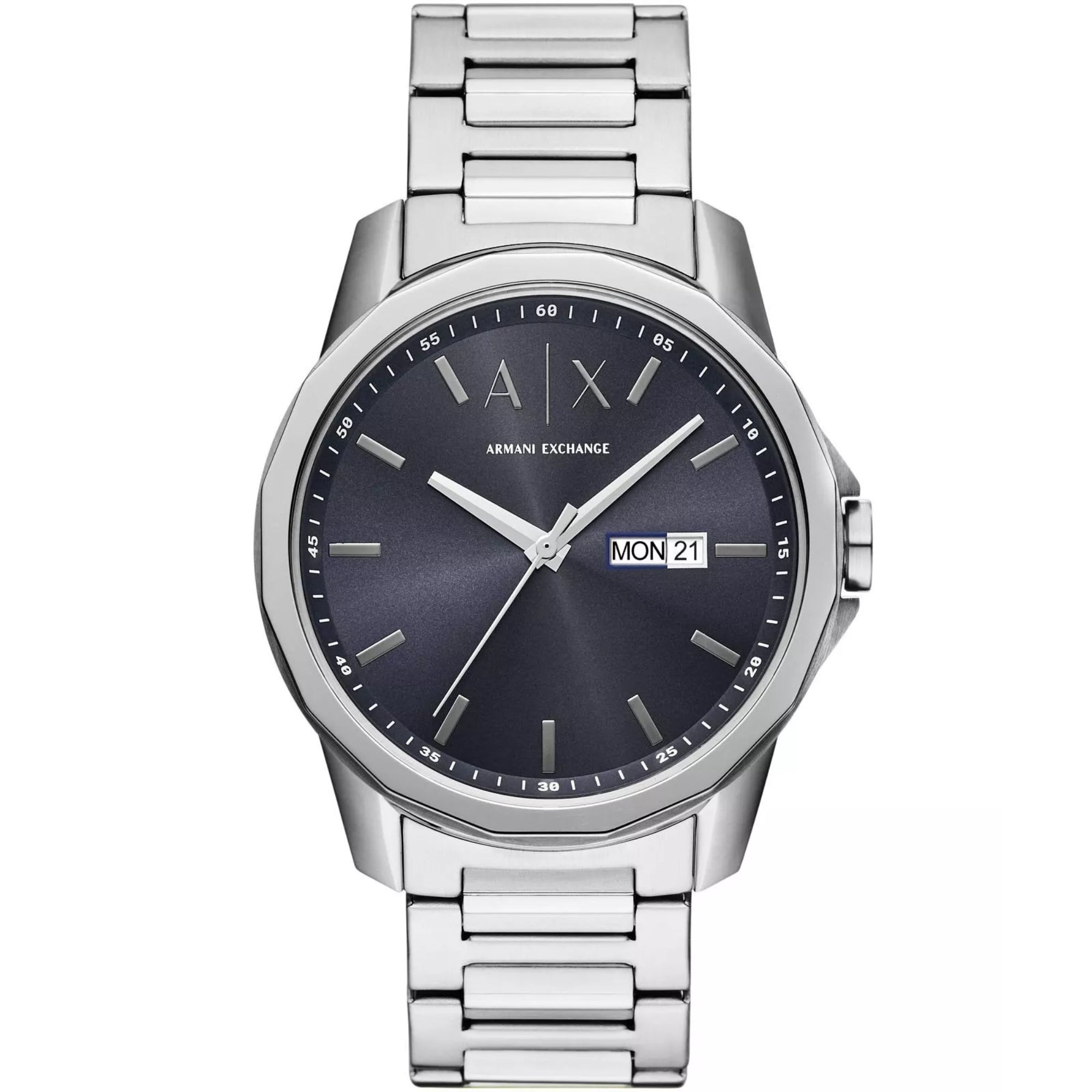 Armani Exchange Banks 44mm Blue Dial Steel Mens Quartz Watch AX1767